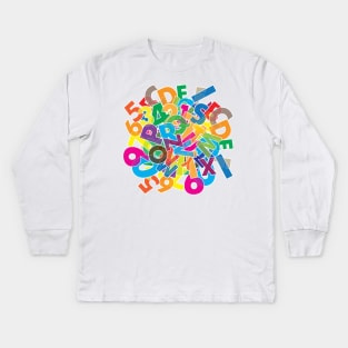 Bright letters and numbers Kids Long Sleeve T-Shirt
